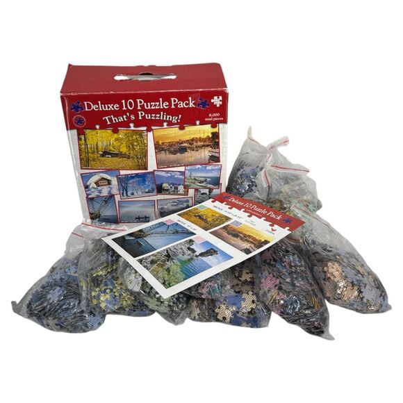 Deluxe 10 jigsaw Puzzle Pack New Landscape Nature 6000 total pieces - Picture 4 of 6